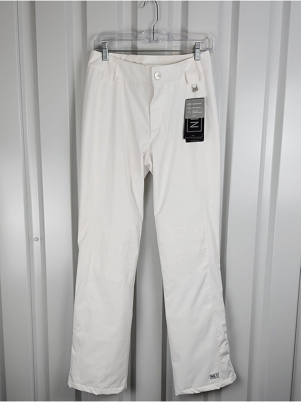 NILS Womens Dominique White Waterproof Ski Pants Size 8 NWT Mid Rise Insulated